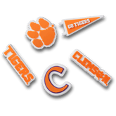 Clemson Univ 5 Pack Jibbitz™ charms for Women|Men|Kids|Jibbitz™ Charms