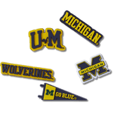 University of Michigan 5 Pack Jibbitz™ charms for Women|Men|Jibbitz™ Charms