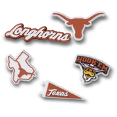 University of Texas 5 Pack Jibbitz™ charms for Women|Men|Kids|Jibbitz™ Charms