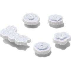 White Elegant Floral 5 Pack Jibbitz™ charms for Women|Men|Jibbitz™ Charms
