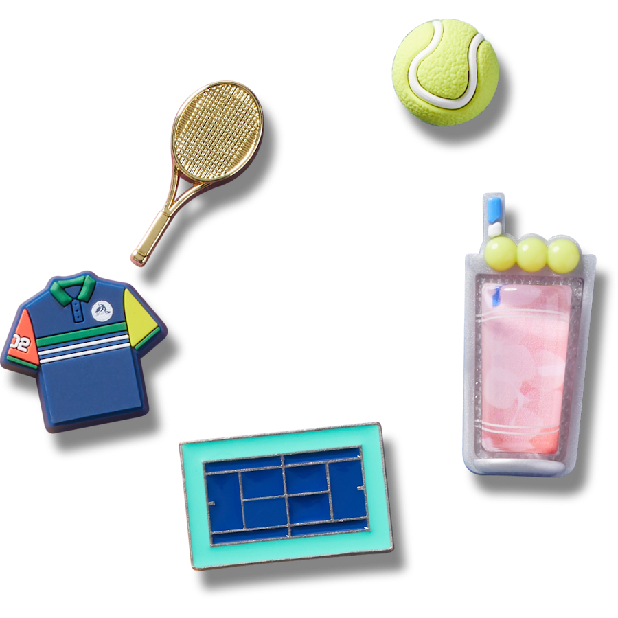 Day at The Tennis Court 5 Pack Jibbitz™ charms for Women|Men|Jibbitz™ Charms
