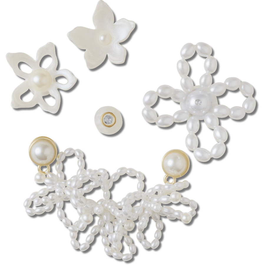 White Pearl Beaded 5 Pack Jibbitz™ charms for Women|Men|Jibbitz™ Charms