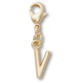 Gold Letter V Charm Jibbitz™ charms for Women|Men|Kids|Jibbitz™ Charms