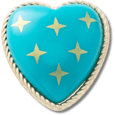 Turquoise and Gold Heart Jibbitz™ charms for Women|Men