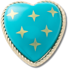 Turquoise and Gold Heart Jibbitz™ charms for Women|Men