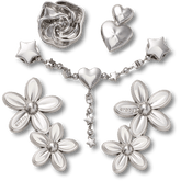 Silver Meta Floral 5 Pack Jibbitz™ charms for Women|Men|Jibbitz™ Charms