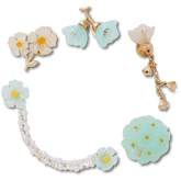 Blue Dainty Floral 5 Pack Jibbitz™ charms for Women|Men|Jibbitz™ Charms