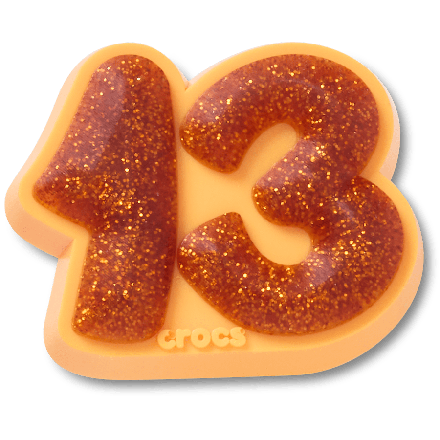 Orange Sparkly Number 13 Jibbitz™ charms for Women|Men|Jibbitz™ Charms