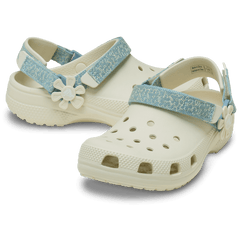 Kids’ Classic Denim Flower Adjustable Backstrap Clog for Kids