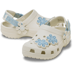Toddler Classic Denim Flower Adjustable Backstrap Clog for Kids