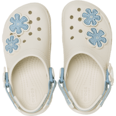 Toddler Classic Denim Flower Adjustable Backstrap Clog for Kids