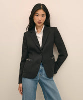 Wool-Blend Horsebit Detail Jacket