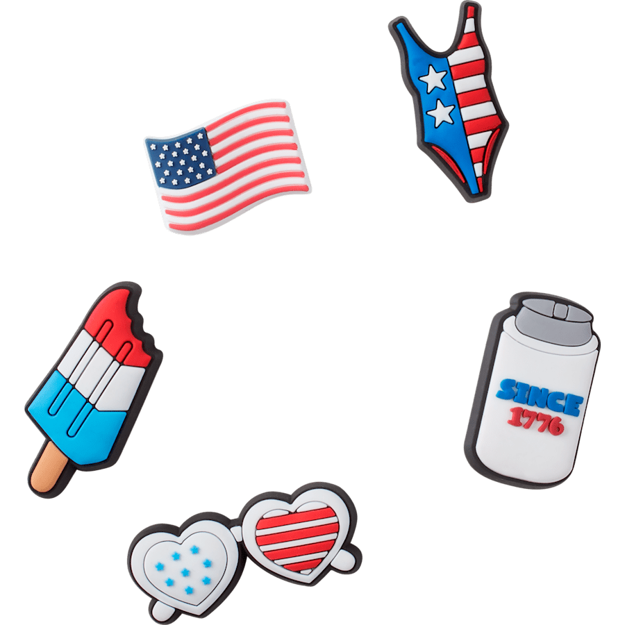 USA 5 Pack Jibbitz Shoe Charm for Women|Men|Jibbitz™ Charms