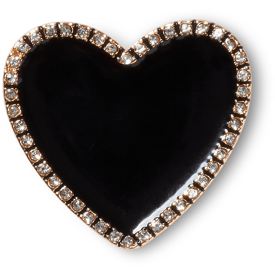 Black Heart with Gold Outline Jibbitz™ charms for Women|Men|Jibbitz™ Charms