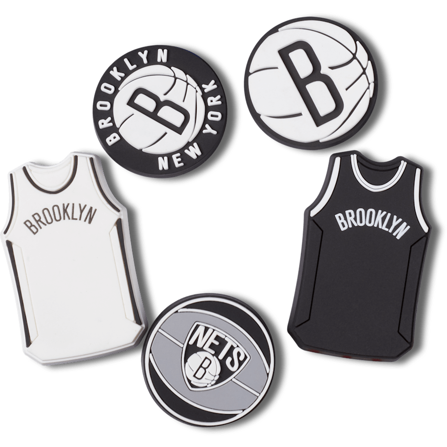 NBA Brooklyn Nets 5 Pack Jibbitz™ charms for Women|Men|Jibbitz™ Charms