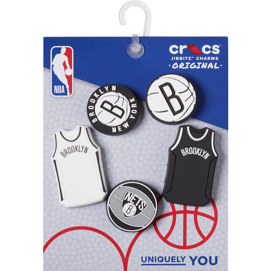 NBA Brooklyn Nets 5 Pack Jibbitz™ charms for Women|Men|Jibbitz™ Charms
