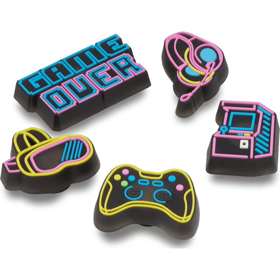 Lights Up Neon Gamer 5 Pack Jibbitz™ charms for Women|Men|Jibbitz™ Charms
