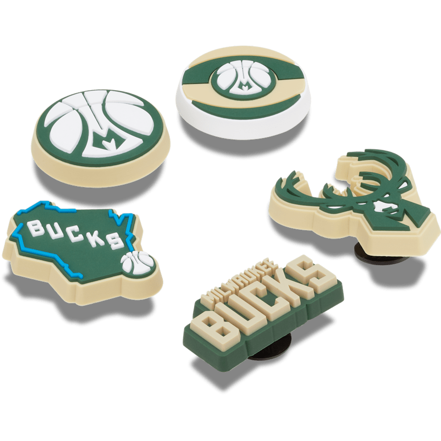 NBA Milwaukee Bucks 5 Pack Jibbitz™ charms for Women|Men|Jibbitz™ Charms