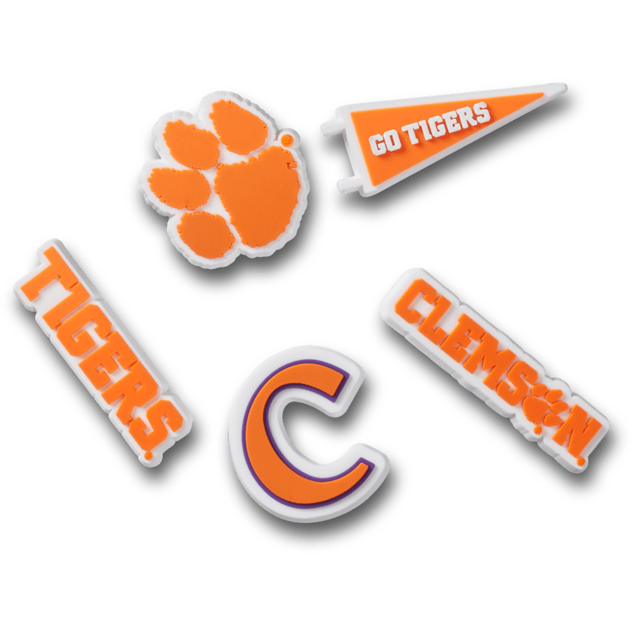 Clemson Univ 5 Pack Jibbitz™ charms for Women|Men|Kids|Jibbitz™ Charms