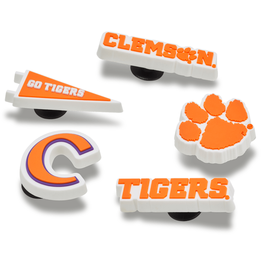 Clemson Univ 5 Pack Jibbitz™ charms for Women|Men|Kids|Jibbitz™ Charms