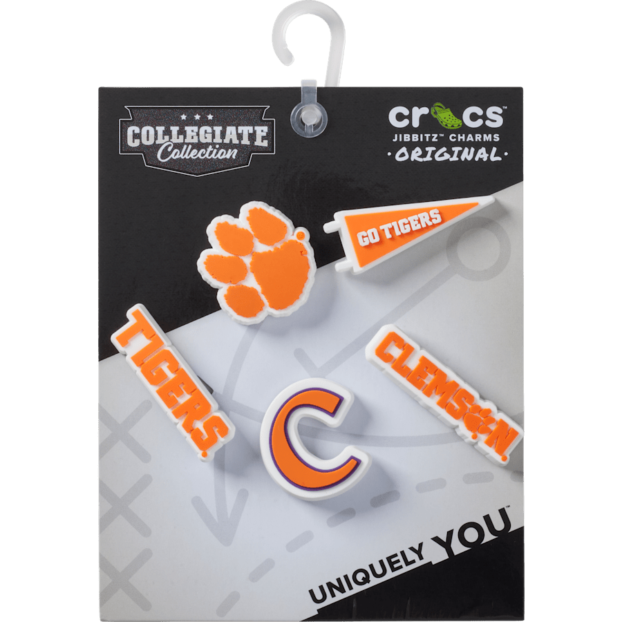 Clemson Univ 5 Pack Jibbitz™ charms for Women|Men|Kids|Jibbitz™ Charms