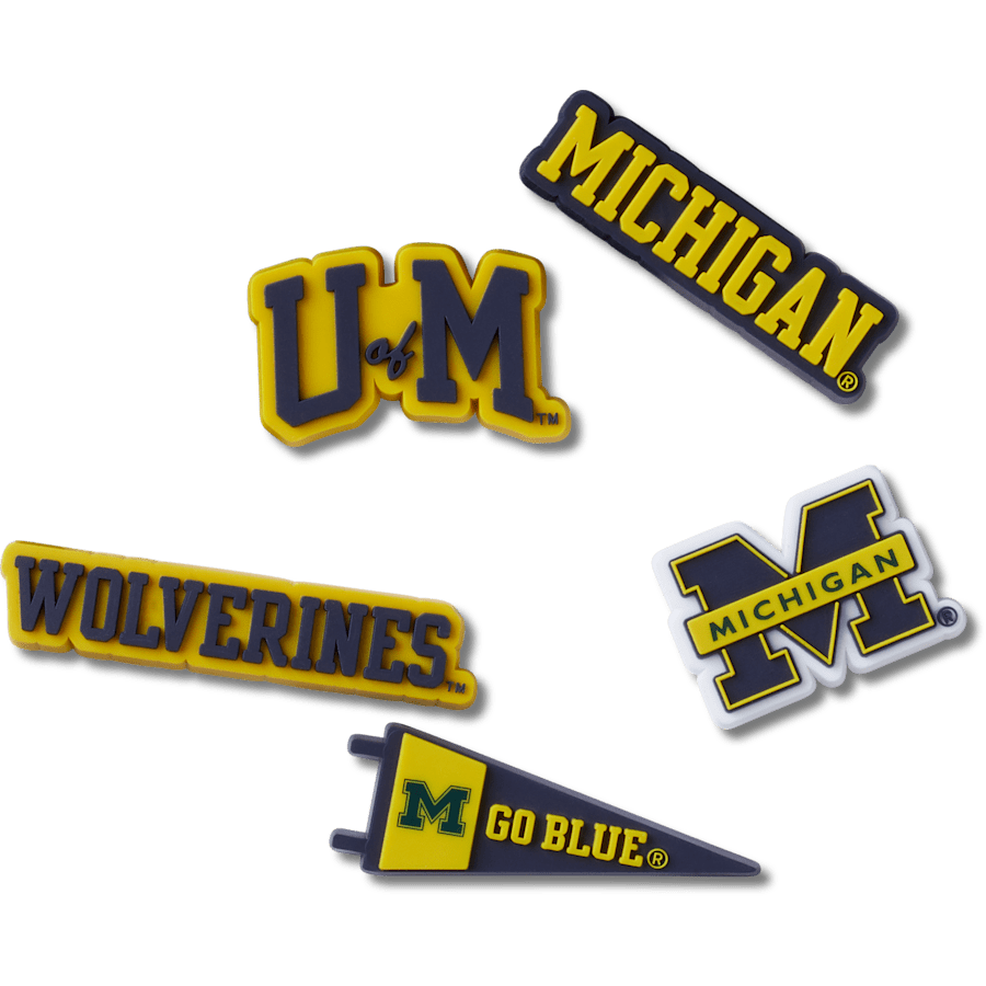 University of Michigan 5 Pack Jibbitz™ charms for Women|Men|Jibbitz™ Charms