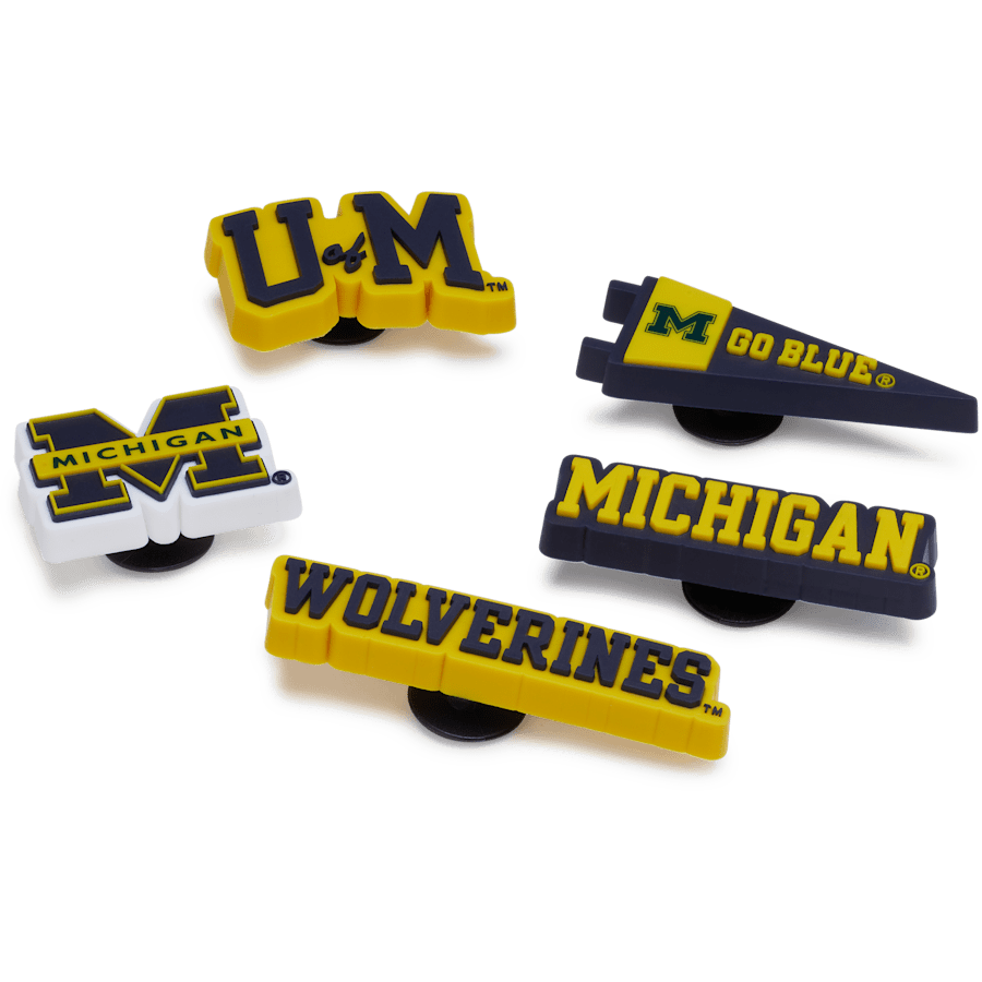 University of Michigan 5 Pack Jibbitz™ charms for Women|Men|Jibbitz™ Charms