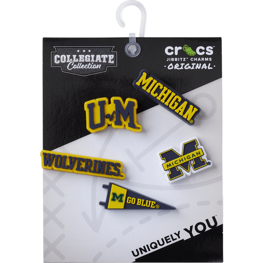 University of Michigan 5 Pack Jibbitz™ charms for Women|Men|Jibbitz™ Charms