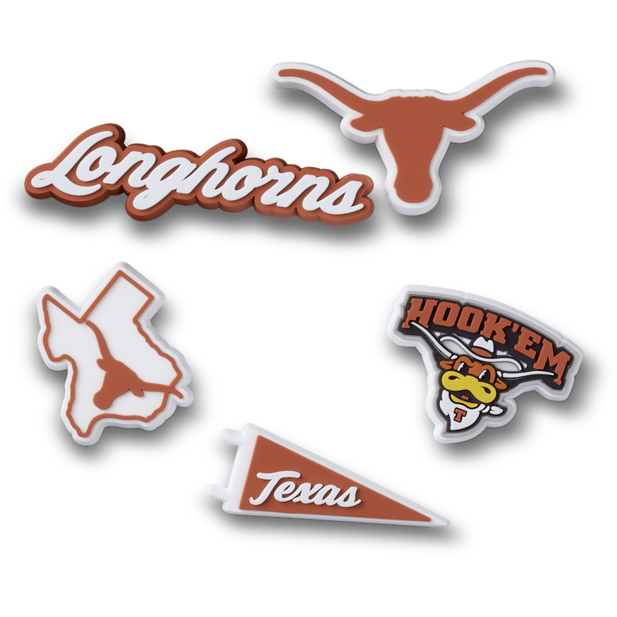 University of Texas 5 Pack Jibbitz™ charms for Women|Men|Kids|Jibbitz™ Charms