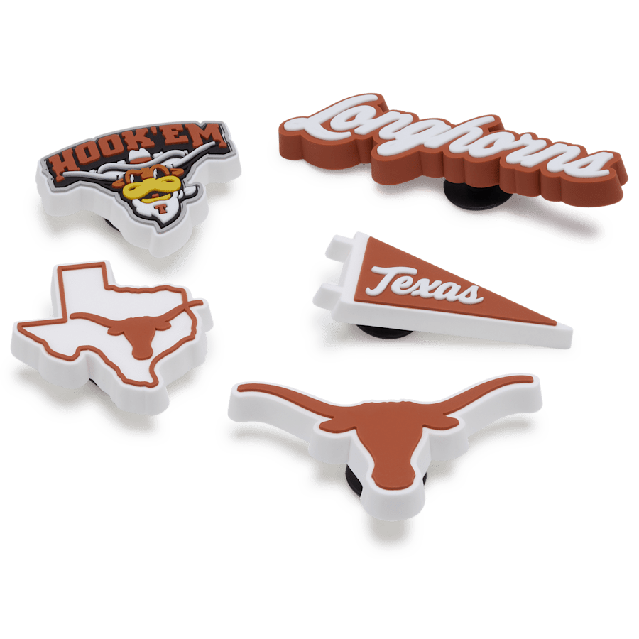 University of Texas 5 Pack Jibbitz™ charms for Women|Men|Kids|Jibbitz™ Charms