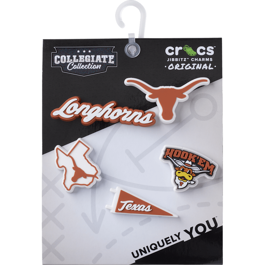 University of Texas 5 Pack Jibbitz™ charms for Women|Men|Kids|Jibbitz™ Charms