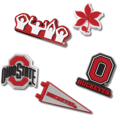 Ohio State University 5 Pack Jibbitz™ charms for Women|Men|Jibbitz™ Charms