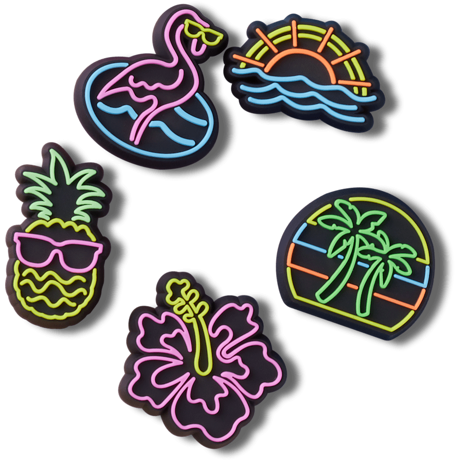 Lights Up Neon 5 Pack Jibbitz™ charms for Women|Men|Jibbitz™ Charms