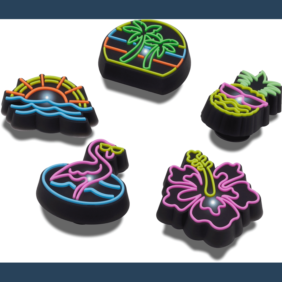 Lights Up Neon 5 Pack Jibbitz™ charms for Women|Men|Jibbitz™ Charms