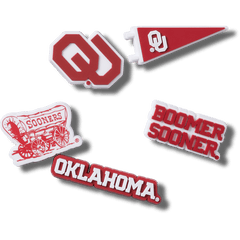 Univ of Oklahoma 5 Pack Jibbitz™ charms for Women|Men|Kids|Jibbitz™ Charms