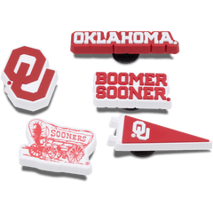 Univ of Oklahoma 5 Pack Jibbitz™ charms for Women|Men|Kids|Jibbitz™ Charms