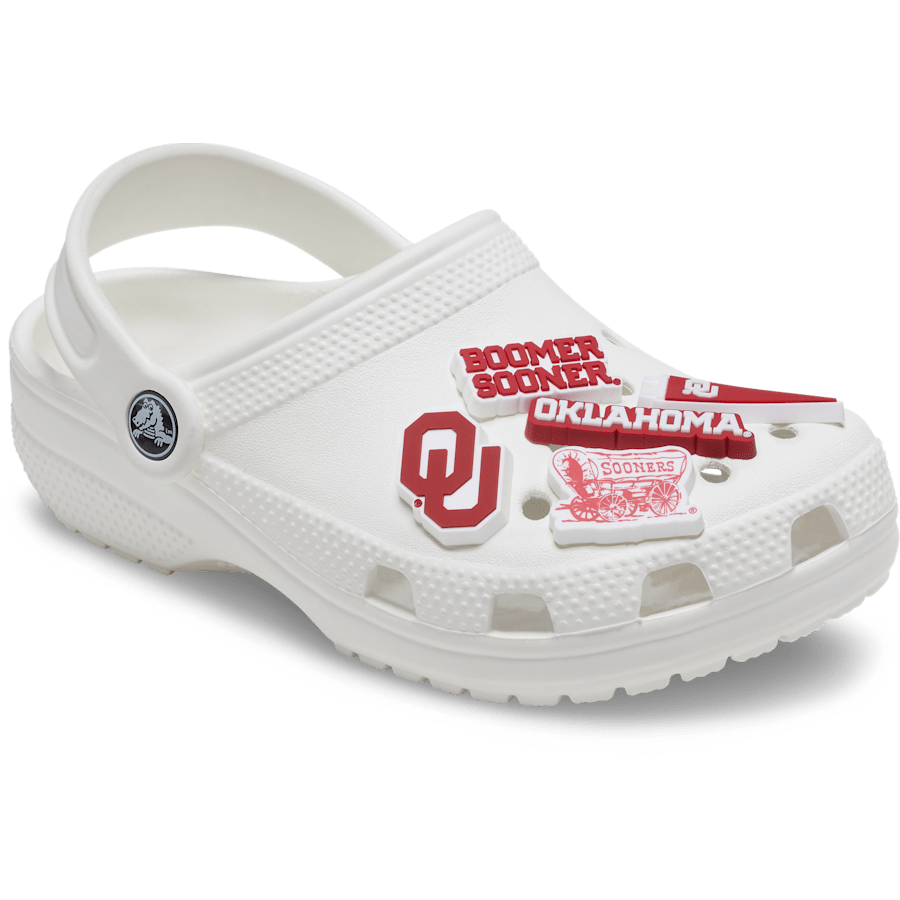 Univ of Oklahoma 5 Pack Jibbitz™ charms for Women|Men|Kids|Jibbitz™ Charms