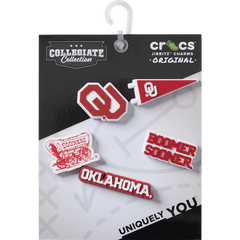 Univ of Oklahoma 5 Pack Jibbitz™ charms for Women|Men|Kids|Jibbitz™ Charms