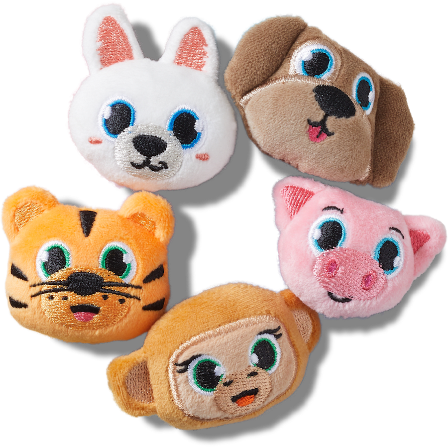 Fuzzy Animal 5 Pack Jibbitz™ charms for Women|Men|Jibbitz™ Charms