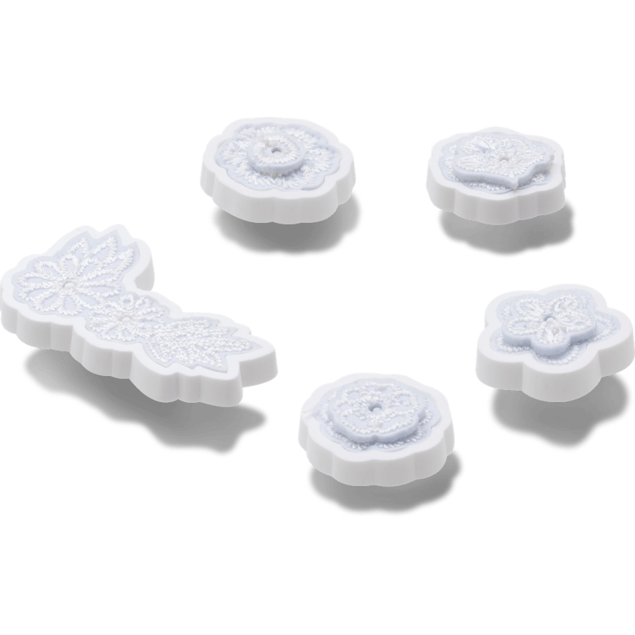 White Elegant Floral 5 Pack Jibbitz™ charms for Women|Men|Jibbitz™ Charms