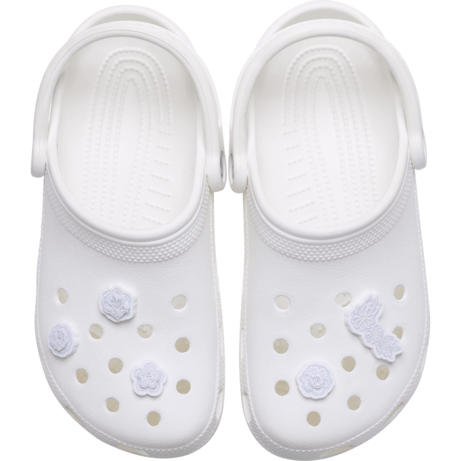 White Elegant Floral 5 Pack Jibbitz™ charms for Women|Men|Jibbitz™ Charms