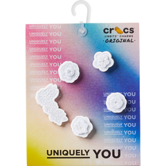 White Elegant Floral 5 Pack Jibbitz™ charms for Women|Men|Jibbitz™ Charms