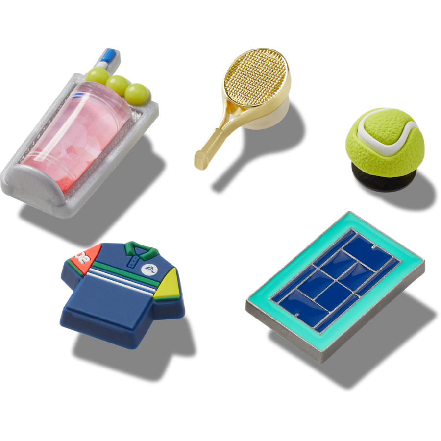Day at The Tennis Court 5 Pack Jibbitz™ charms for Women|Men|Jibbitz™ Charms