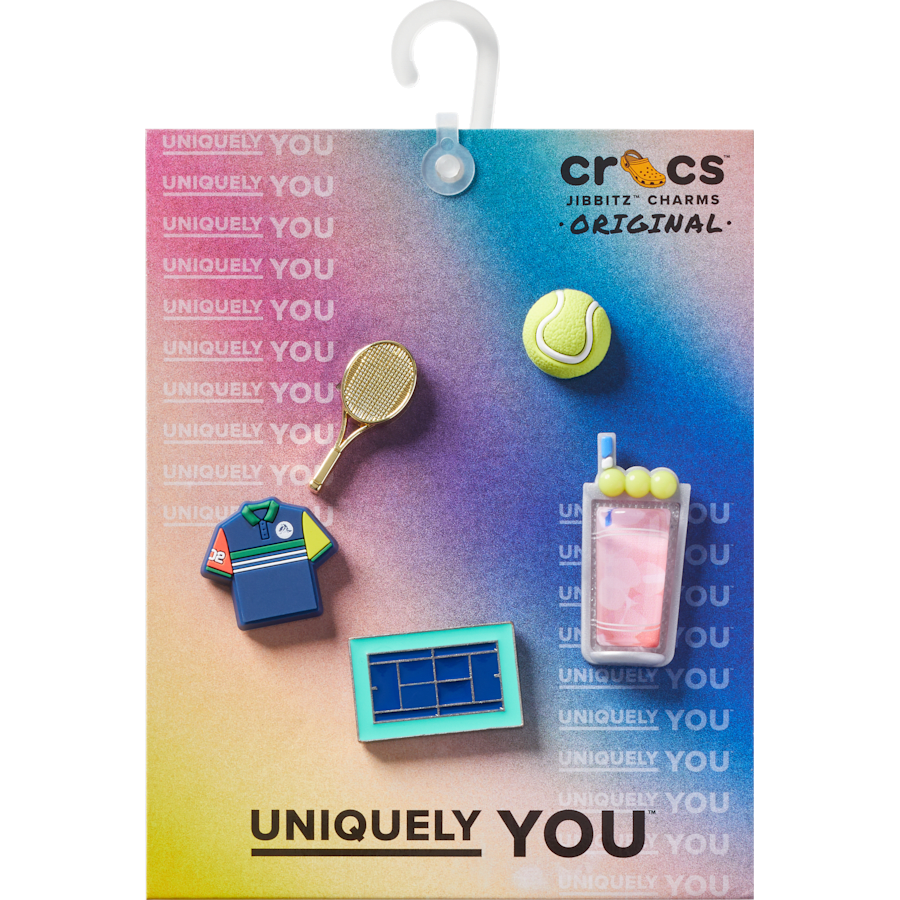 Day at The Tennis Court 5 Pack Jibbitz™ charms for Women|Men|Jibbitz™ Charms