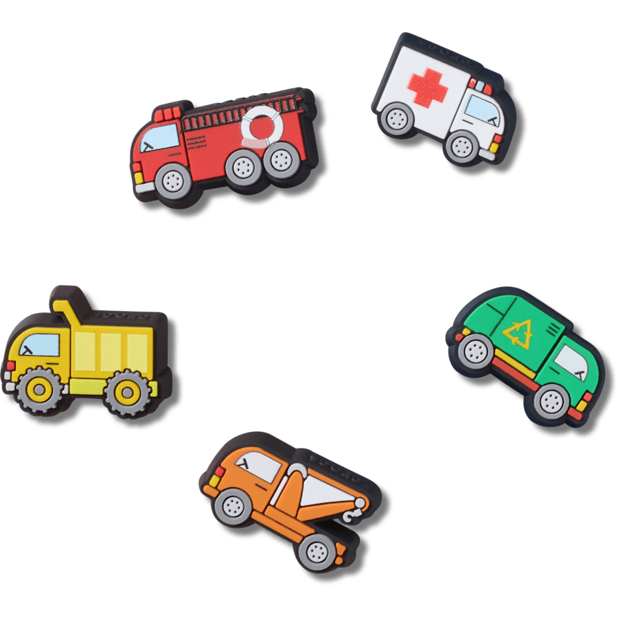 Tiny Work Trucks 5 Pack Jibbitz™ charms for Women|Men|Jibbitz™ Charms