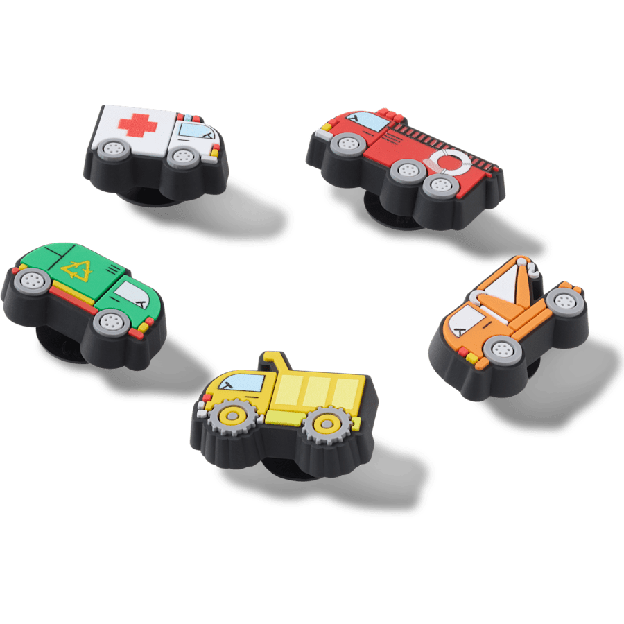 Tiny Work Trucks 5 Pack Jibbitz™ charms for Women|Men|Jibbitz™ Charms