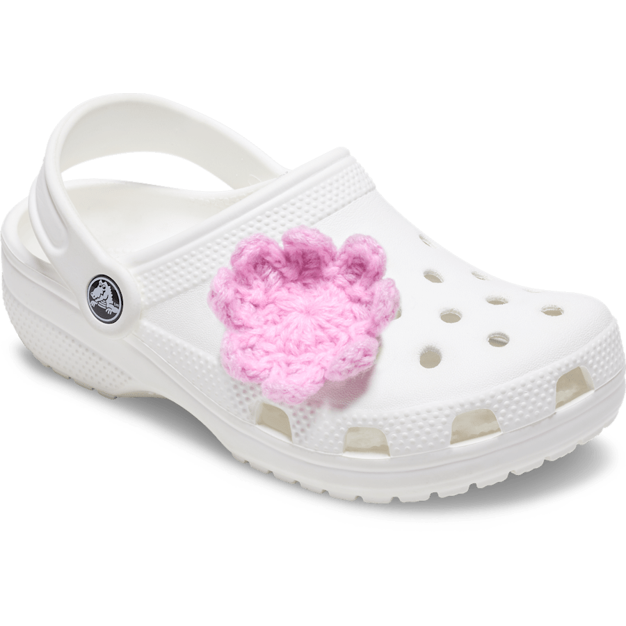Crochet Light Pink Flower Jibbitz™ charms for Women|Men