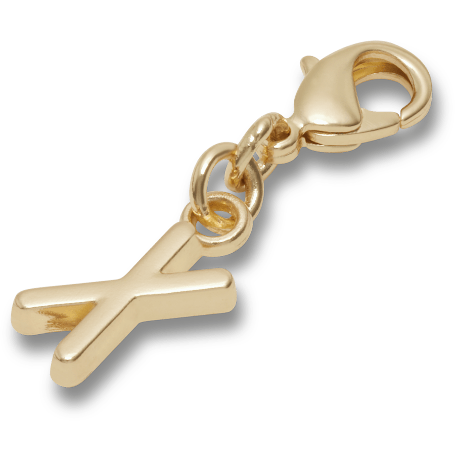 Gold Letter X Charm Jibbitz™ charms for Women|Men|Kids|Jibbitz™ Charms