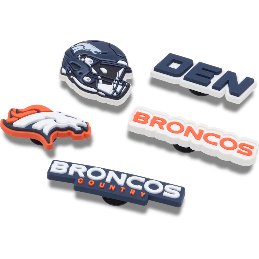 NFL Denver Broncos 5 Pack Jibbitz Shoe Charm for Women|Men|Jibbitz™ Charms