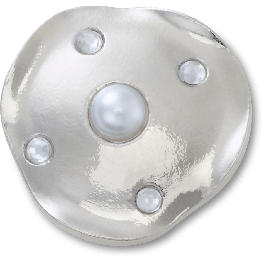 Silver and Pearl Disc Jibbitz™ charms for Women|Men|Jibbitz™ Charms